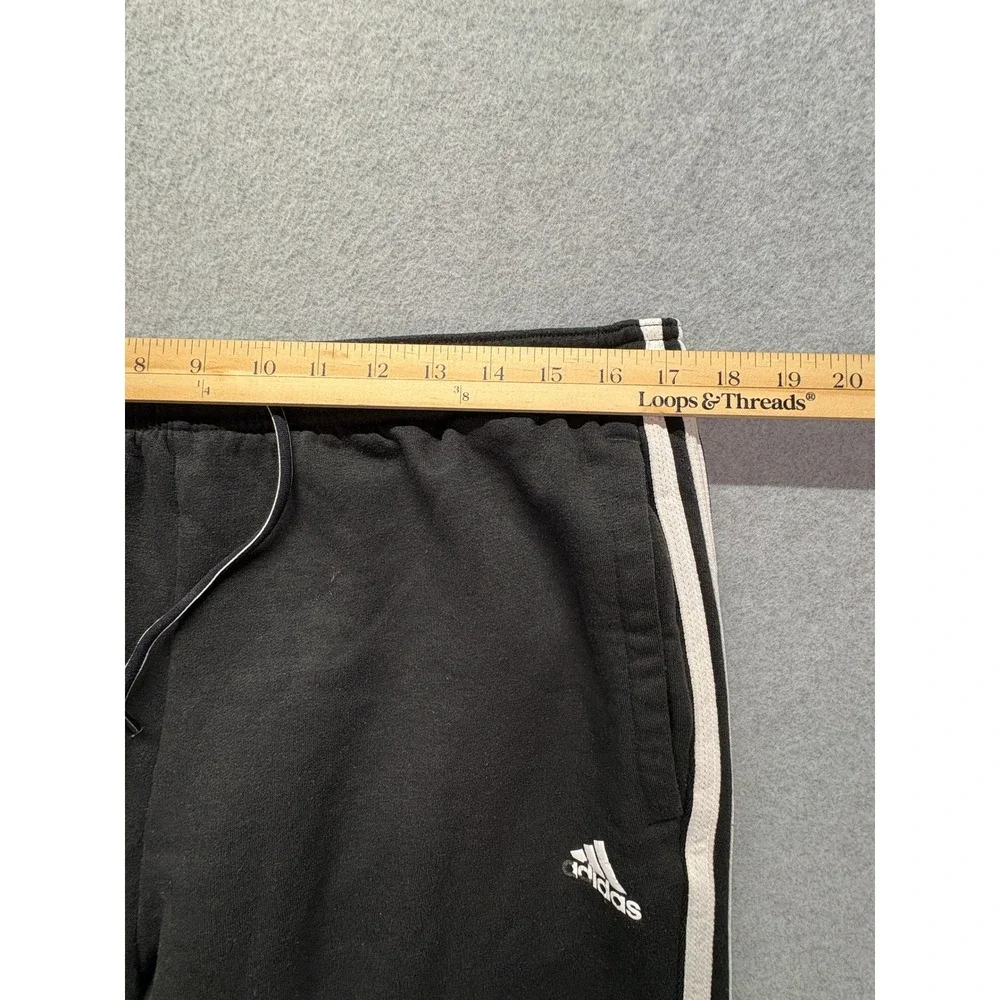 Adidas Mens Essentials 3-Stripes Fleece Pants Black White IC4472 XL